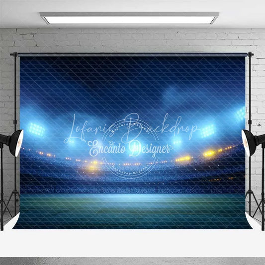 Lofaris Energetic Sports Stadium Backdrop Illuminated Night Game Arena Football Field Photography Background for Events