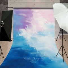 Lofaris Ethereal Abstract Blue Purple Pink Textured Sweep Backdrop Painterly Art for Photography Studio