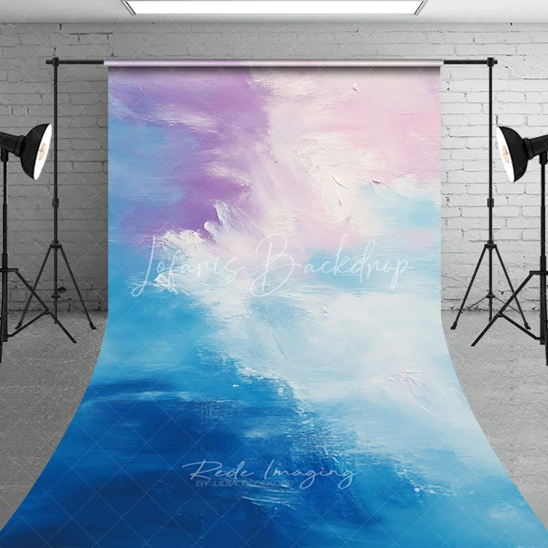 Lofaris Ethereal Abstract Blue Purple Pink Textured Sweep Backdrop Painterly Art for Photography Studio