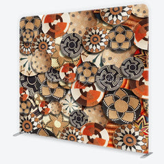 Lofaris Ethnic Woven Basket Pattern Square Double-Sided Backdrop Tribal Geometric Design for Photo Studio