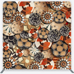 Lofaris Ethnic Woven Basket Pattern Square Double-Sided Backdrop Tribal Geometric Design for Photo Studio