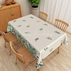 Lofaris Eucalyptus Greenery Rectangle Tablecloth Botanical Leaf Pattern Dining Table Decor