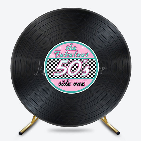 Lofaris Fabulous 50s Side One Vinyl Record Round Backdrop