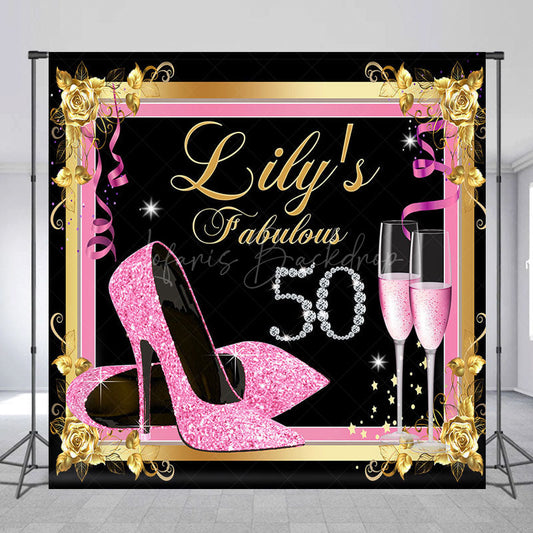 Lofaris Fabulous 50th Birthday High Heel Custom Backdrop