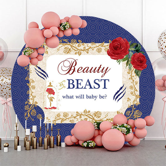 Lofaris Fairy Beauty Beast Floral Round Baby Shower Backdrop