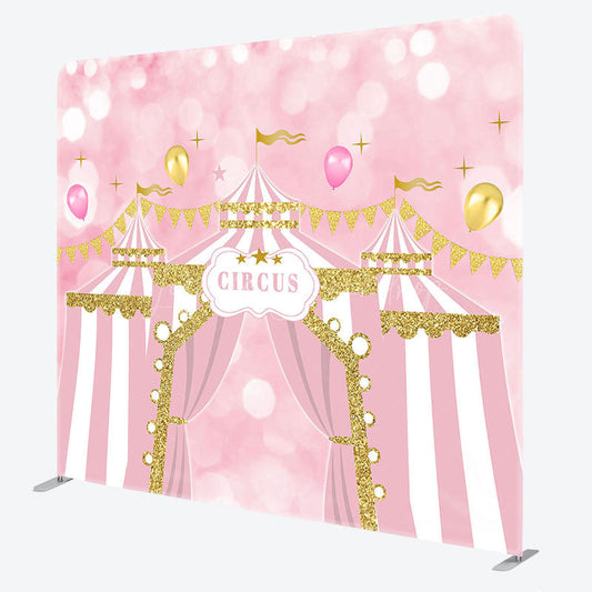 Lofaris Fairy Bokeh Pink Circus Tent Pillow Cover Backdrop