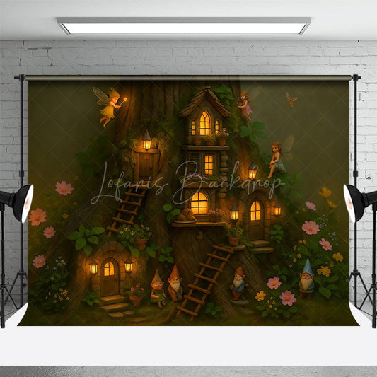Lofaris Fairy Cottage Floral Sweet Nights Photo Backdrop
