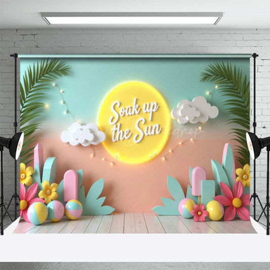 Lofaris Fairy Lights Soak Up The Sun Summer Photo Backdrop