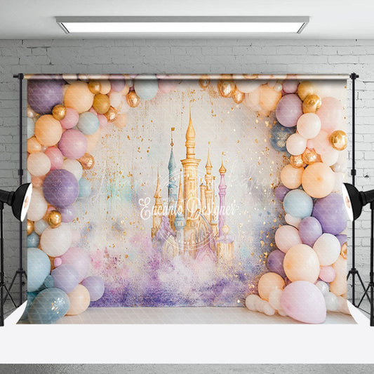 Lofaris Fairy Mural Castle Arch Balloons Cake Smash Backdrop