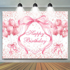 Lofaris Fairy Pink Balloons Bow Dots Happy Birthday Backdrop