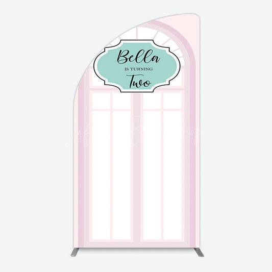 Lofaris Fairy Pink Window 2bd Birthday Party Half Moon Arch Backdrop