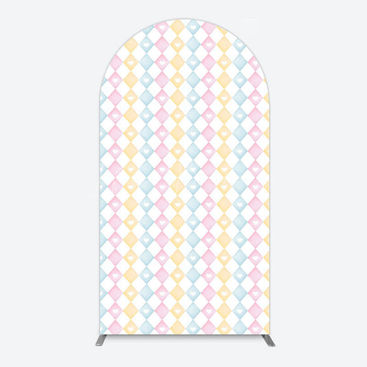 Lofaris Fairy Rhombus Stripe Circus Birthday Arch Backdrop