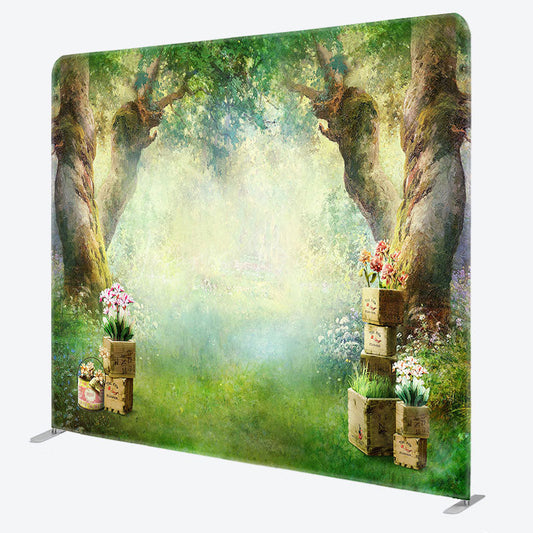 Lofaris Fairy Tale Forest Tree Birthday Pillow Case Backdrop