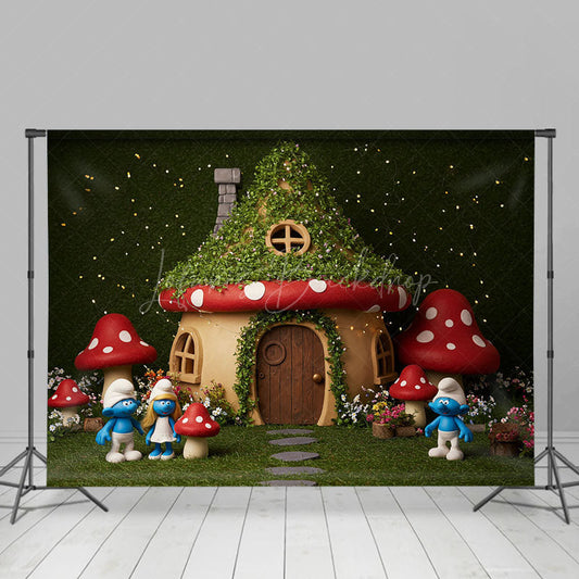 Lofaris Fairy Tale Mushroom World Cute Cake Smash Backdrop