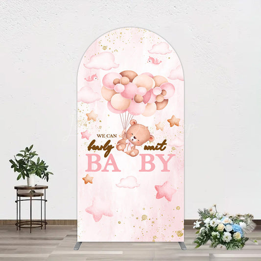 Lofaris Fairy Tale Pink Bearly Wait Baby Shower Arch Backdrop