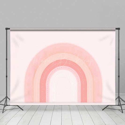 Lofaris Fairy Tale Pink Boho Rainbow Cake Smash Backdrop