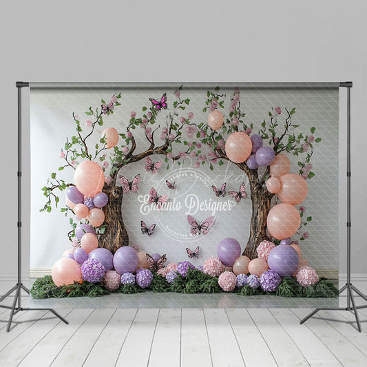 Lofaris Fairy Tree Balloon Butterfly Cake Smash Backdrop