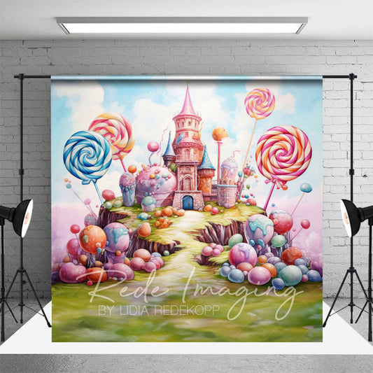 Lofaris Fairytale Candy Castle Cake Smash Photo Backdrop