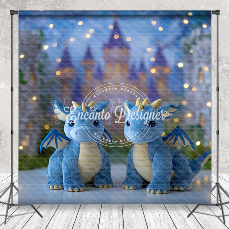 Lofaris Fairytale Dragons and Enchanted Castle Room Set Backdrop for Kids Birthday Cake Smash Photo Studio Background