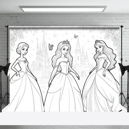 Lofaris Fairytale Elegant Princess Castle Night Sky Backdrop