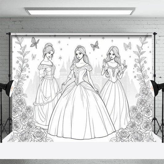 Lofaris Fairytale Girls Elegant Dress Castle Garden Backdrop