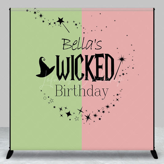 Lofaris Fairytale Green Pink Custom Wicked Birthday Backdrop