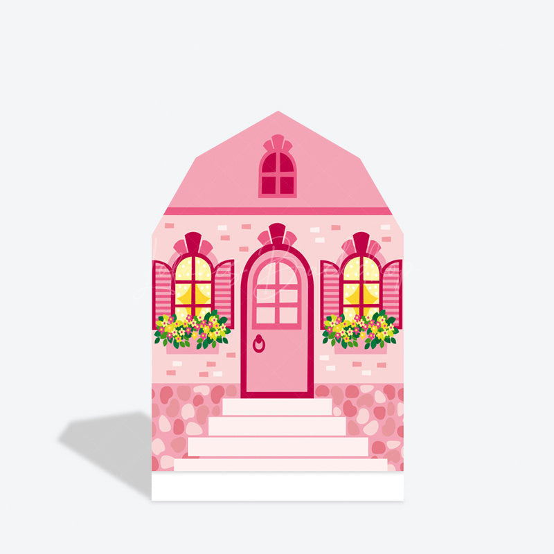 Lofaris Fairytale Pink Princess House Barn Door Arch Backdrop