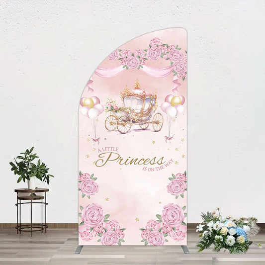 Lofaris Fairytale Princess Carriage Baby Shower Half Moon Arch Backdrop