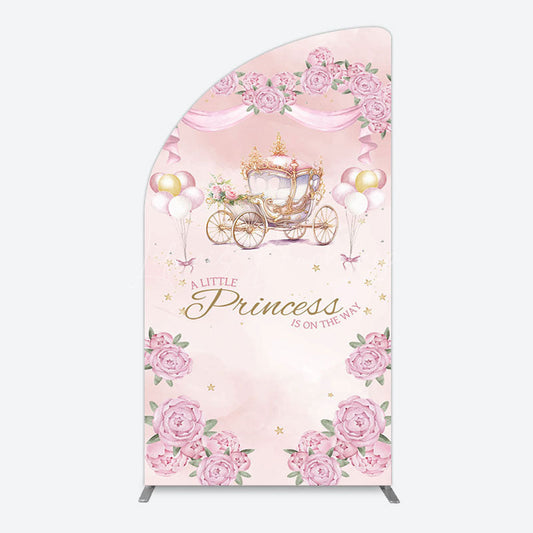 Lofaris Fairytale Princess Carriage Baby Shower Half Moon Arch Backdrop