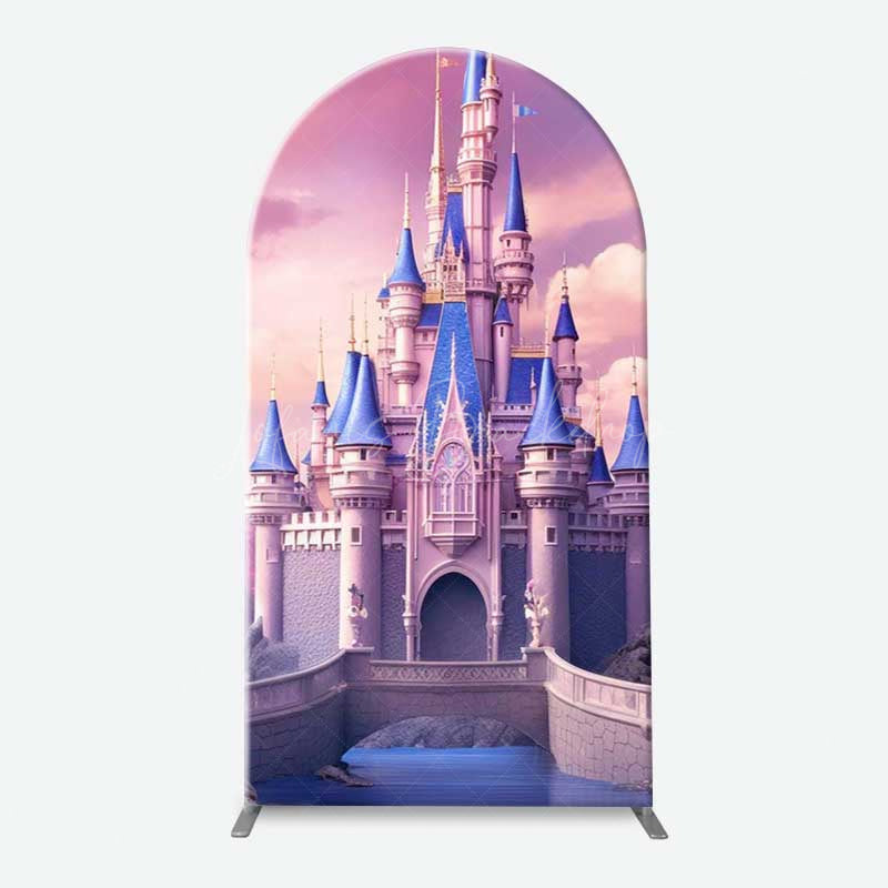 Lofaris Fairytale Princess Castle Arch Backdrop Magical Pink Kingdom for Girl’s Birthday Dreamy Party Photo Booth Decor