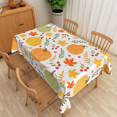 Lofaris Fall Harvest Pumpkin Patch Rectangle Tablecloth for Thanksgiving Dinner and Autumn Themed Party Decor