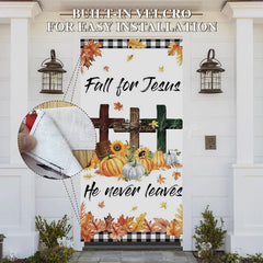 Lofaris Fall For Jesus Pumpkin Thanksgiving Door Cover