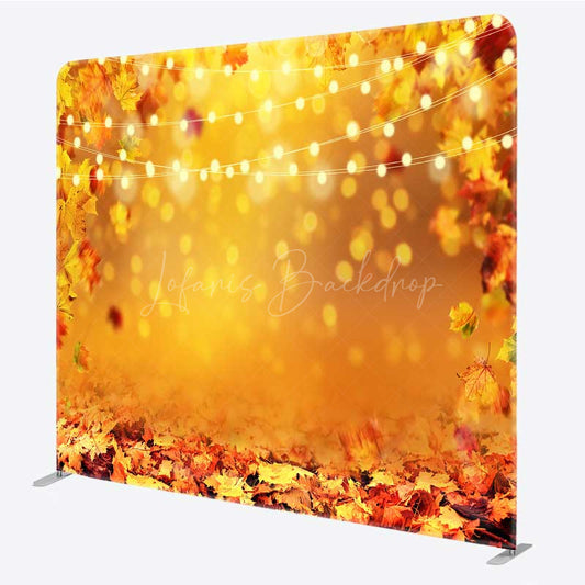 Lofaris Fall Leaves Bokeh Double Sided Tension Fabric Backdrop