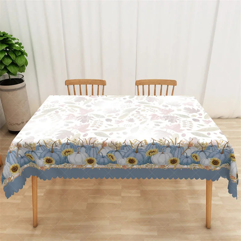 Lofaris Fall Rectangle Tablecloth Autumn Leaves and Sunflower Thanksgiving Farmhouse Table Cover Decor