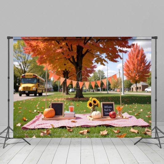 Lofaris Fall Welcome Back Camping Park Photography Backdrop