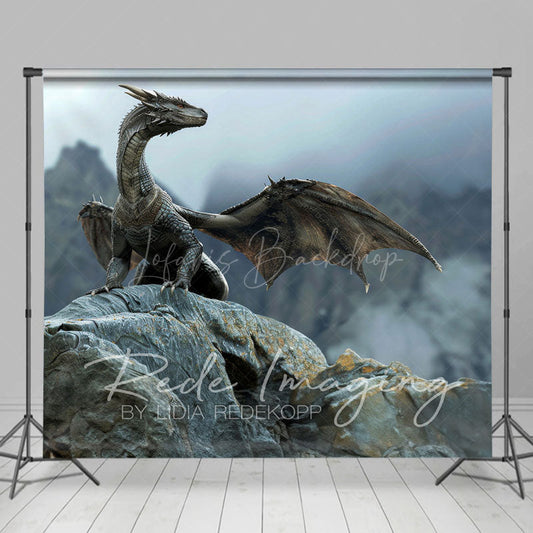 Lofaris Fantasy Fairy Tale Black Magic Dragon Photo Backdrop