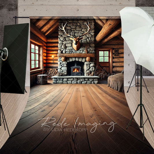 Lofaris Fathers Day Rustic Cabin Bull Skull Sweep Backdrop