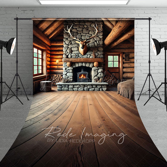 Lofaris Fathers Day Rustic Cabin Bull Skull Sweep Backdrop