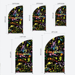 Lofaris Feliz Cumplea?os Half Moon Arch Backdrop Banner Colorful Paint Splatter Party Decor Spanish Happy Birthday Photo Prop