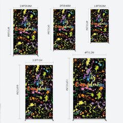 Lofaris Feliz Cumplea?os Rectangle Backdrop Banner Colorful Paint Splatter Party Decor Spanish Happy Birthday Photo Prop
