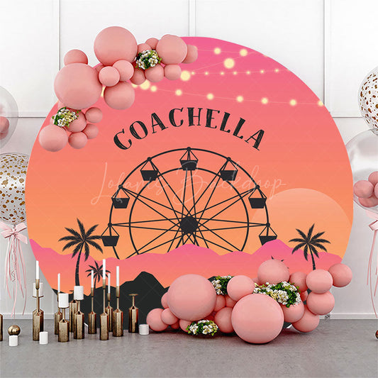 Lofaris Ferris Wheel Sunset Round Coachella Party Backdrop