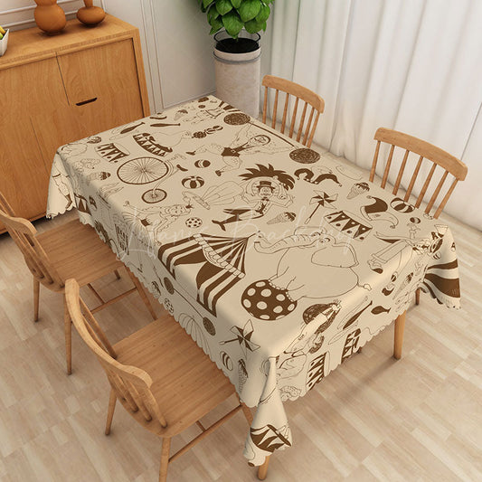 Lofaris Festival Vibe Multicharacter Rectangle Tablecloth