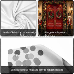 Lofaris Festive Red Door Christmas Nutcracker Garage Banner Elegant Holiday Wreaths Decoration