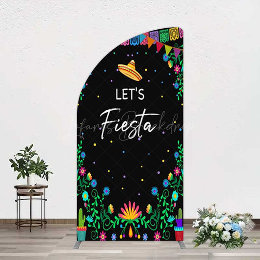 Lofaris Fiesta Floral Mexican Decor Party Half Moon Arch Backdrop