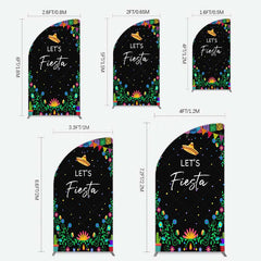 Lofaris Fiesta Floral Mexican Decor Party Half Moon Arch Backdrop