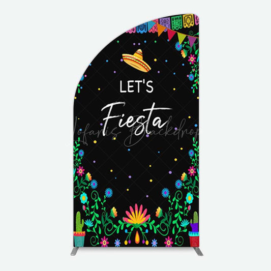 Lofaris Fiesta Floral Mexican Decor Party Half Moon Arch Backdrop