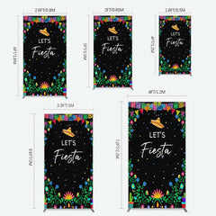 Lofaris Fiesta Floral Mexican Decor Party Rectangle Backdrop
