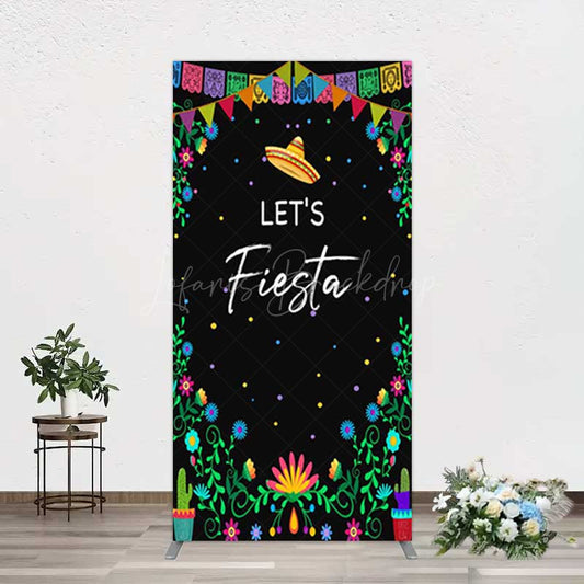 Lofaris Fiesta Floral Mexican Decor Party Rectangle Backdrop