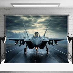 Lofaris Fighter Jet Military Backdrop Cool Air Force Plane Runway Photography Background Stormy Sky Pilot Photo Prop