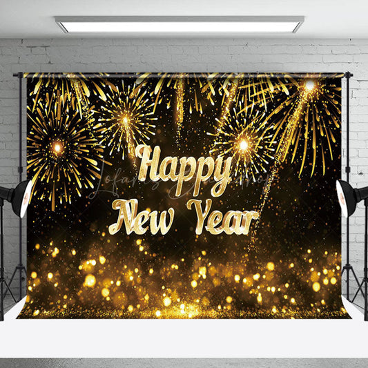 Lofaris Figured Gold Dots Happy New Year Backdrop Decor